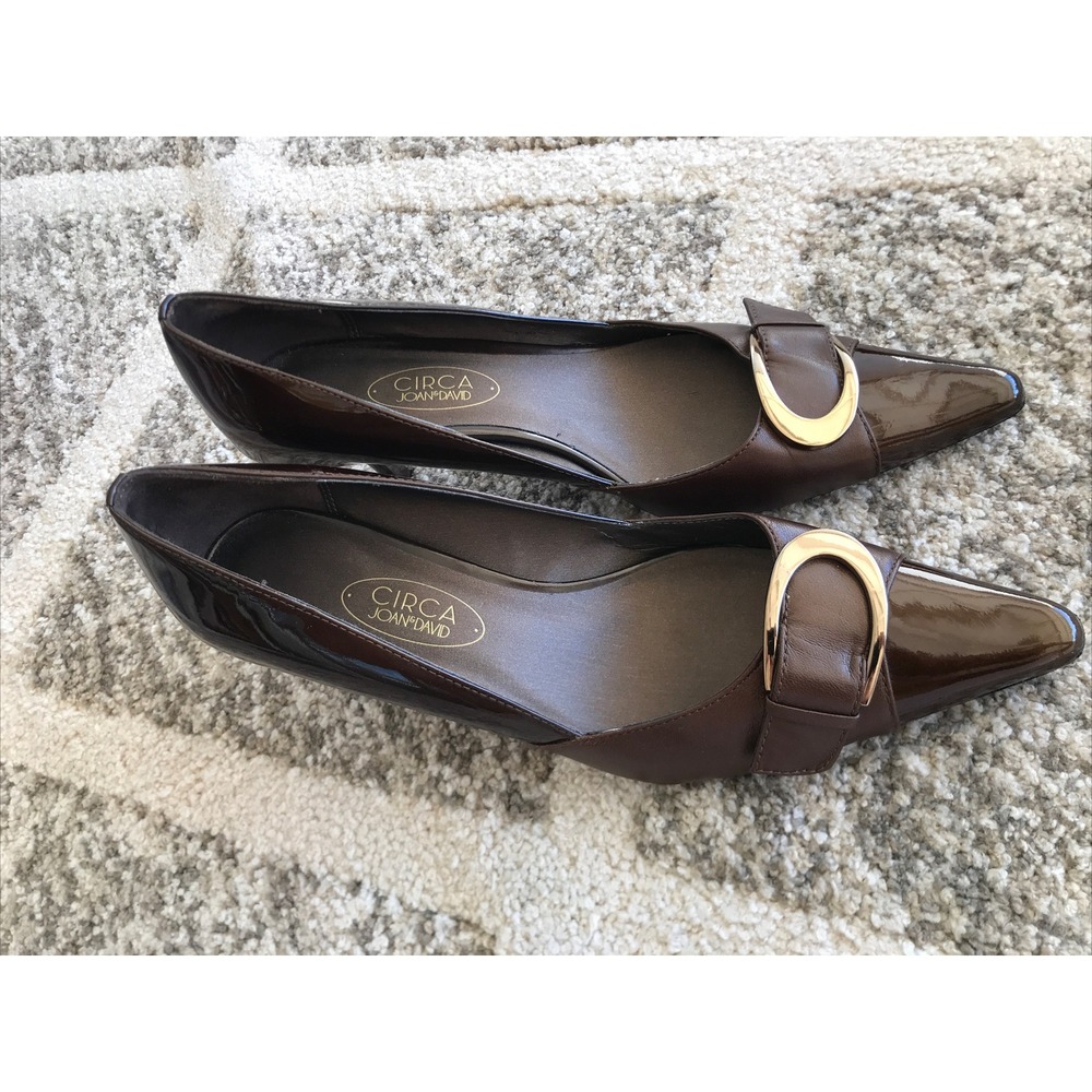 Circa Joan & David Womens Shoes Size 6.5M Chocolate Leather Closed Toe Heels